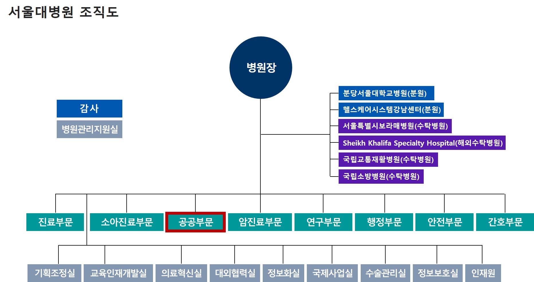 서울대병원 조직도